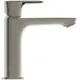 Einzelnes Wasserhahn-Modell in Silber mit schlankem Design, hergestellt von Ideal Standard. Der Hahn verfügt über einen kurzen Auslauf und einen vertikalen Hebel zur Steuerung des Wassers.